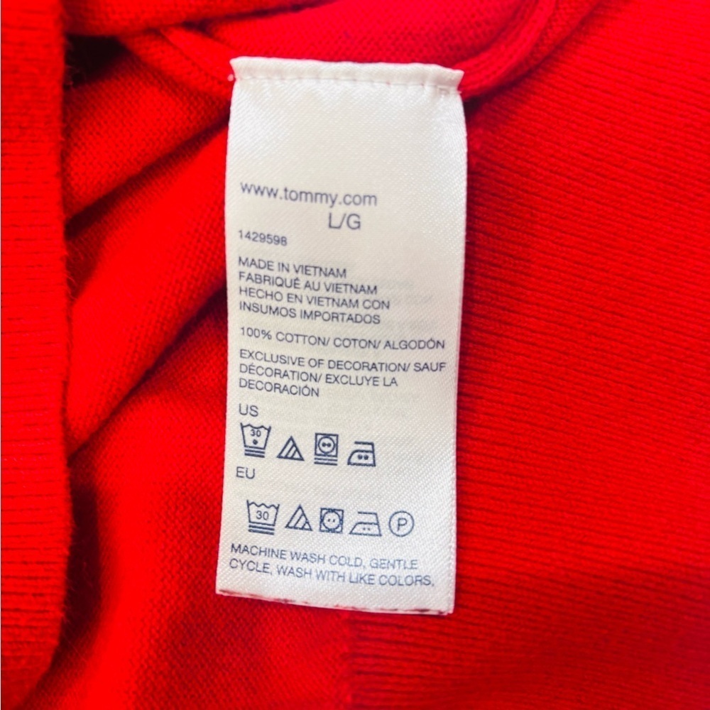 Tommy Hilfiger Men's Vibrant Red Crewneck Sweater size Large Mint condition - Picture 5 of 9